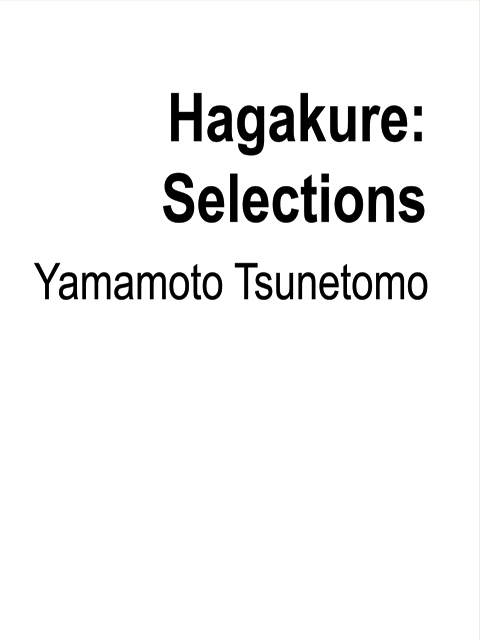Hagakure: Selections