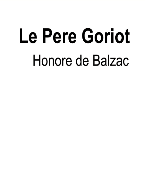 Le Pere Goriot