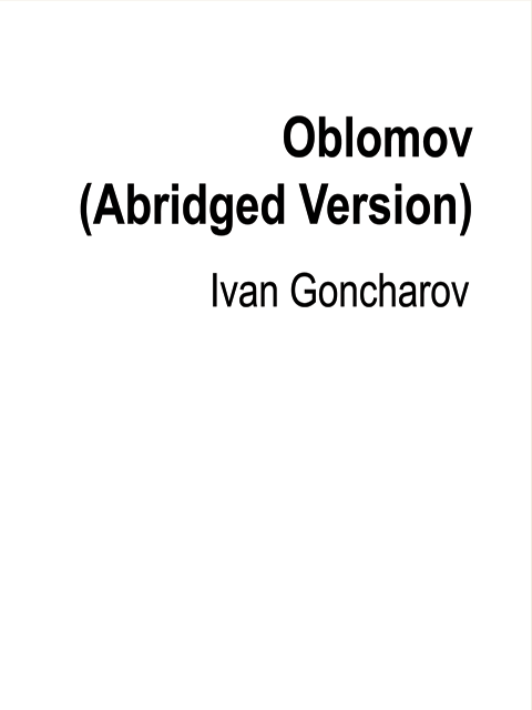 Oblomov (Abridged Version)