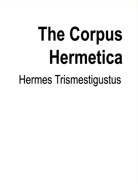 The Corpus Hermetica