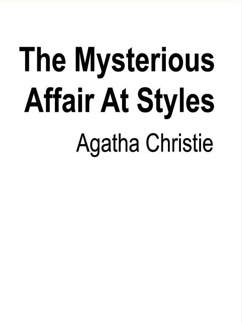 The Mysterious Affair At Styles